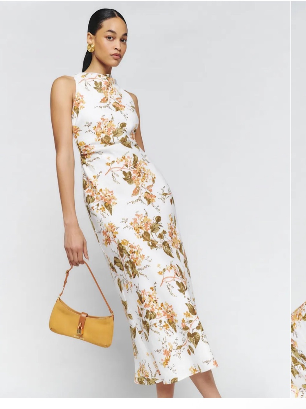 Reformation Casette Linen Dress Ivory - Size 4